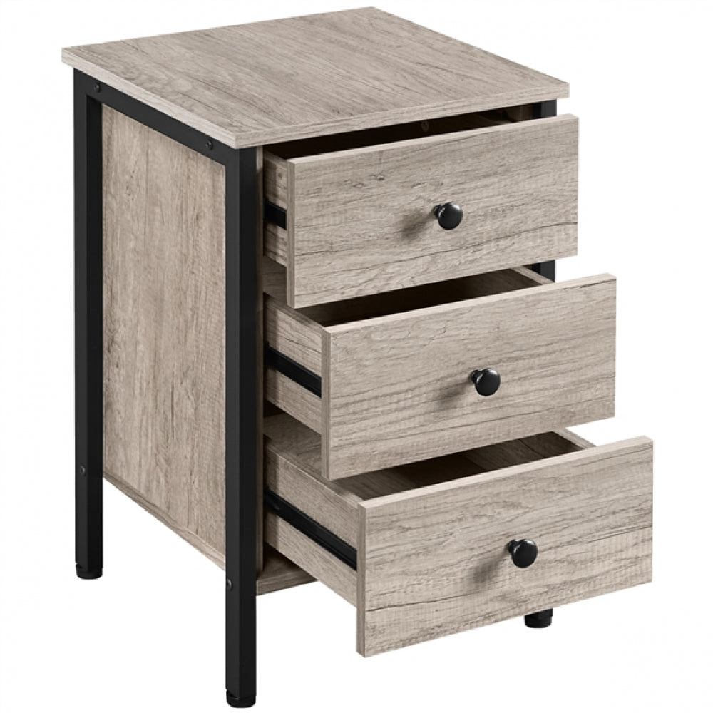 3 Drawer Nightstand Storage Nightstand Metal Frame Dresser Organizer