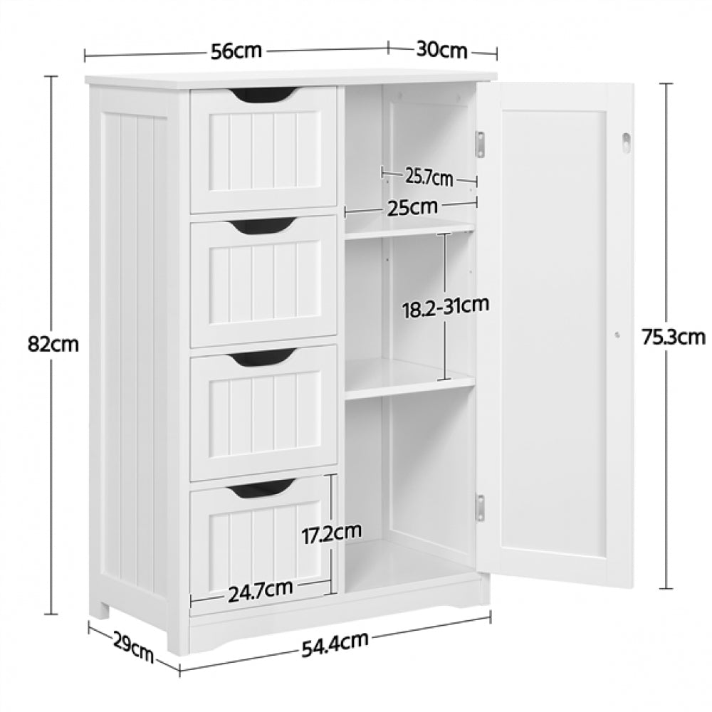 Large Wooden Bathroom Storage Cabinet Freestanding Floor Cabinet