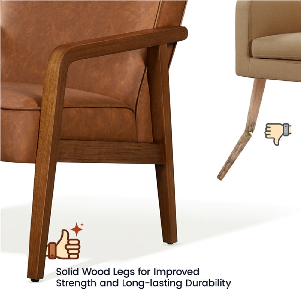 Mid-Century Modern Upholstered Lounge Chair Accent Armchair