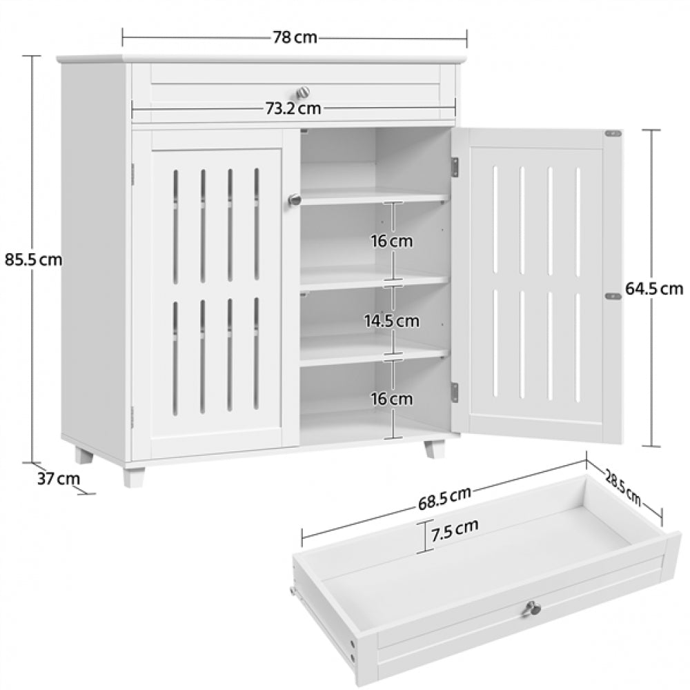 4 Tier Shoe Storage Cabinet 1 Drawer Closed Adjustable Shoes Rack