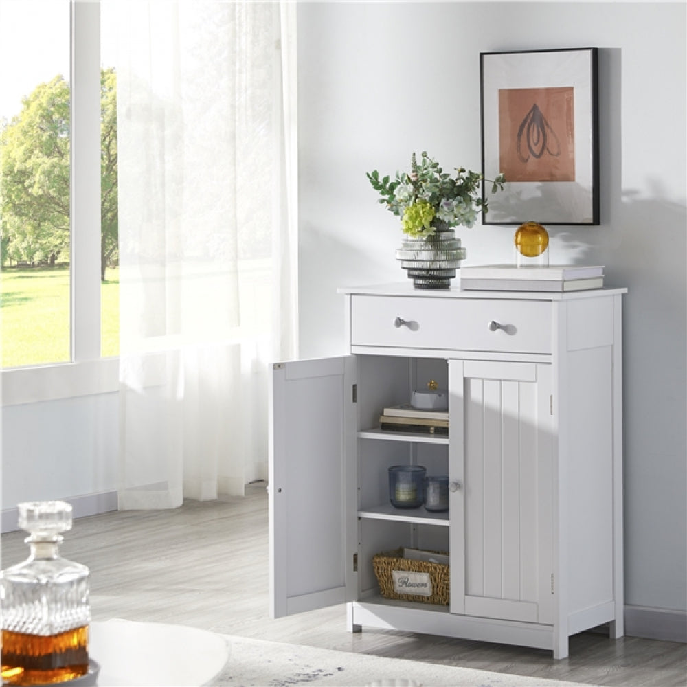 Free-Standing Bathroom Cabinet Storage Cabinet with 1 Drawer 2 Doors
