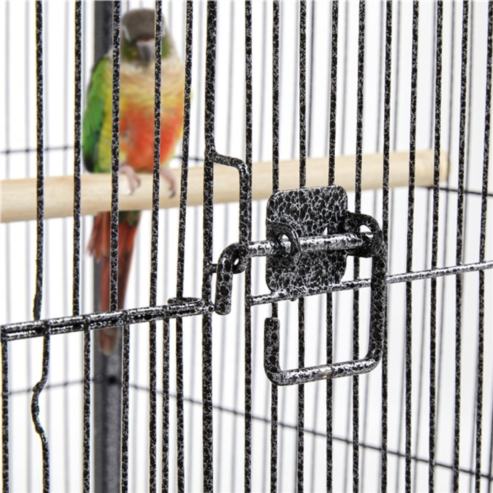 40-Inch H Wrought Iron Bird Cage with Rolling Stand