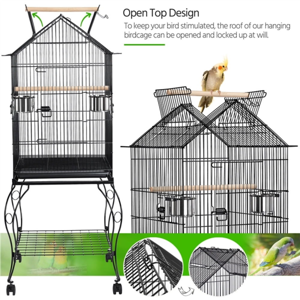 H145cm Open Top Metal Parrot Cage Bird Cage