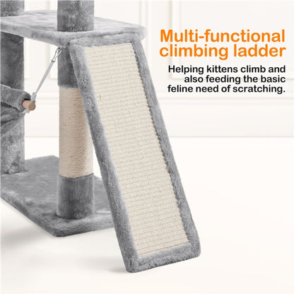70″ Tall Multilevel Cat Tree Large Cat Tower with Condo & Perch & Basket