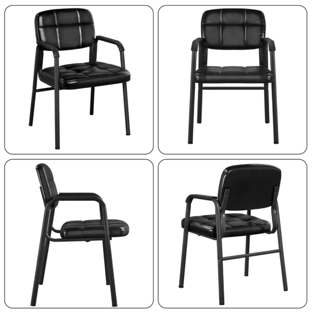 2pcs Office Reception Chairs Faux Leather Guest Chairs