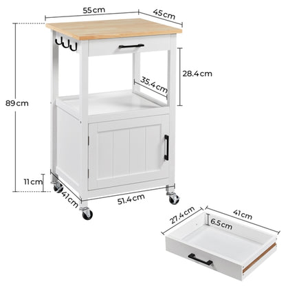 Kitchen Island Cart Storage Rolling Kitchen Cart W/Wheels