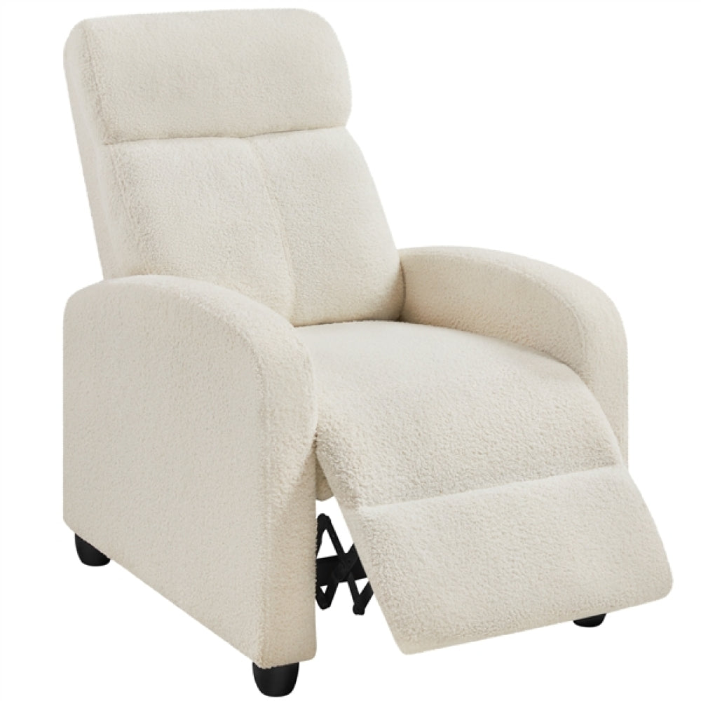 Upholstered  Recliner Boucle Recliner Sofa Adjustable Modern Single Reclining Chair