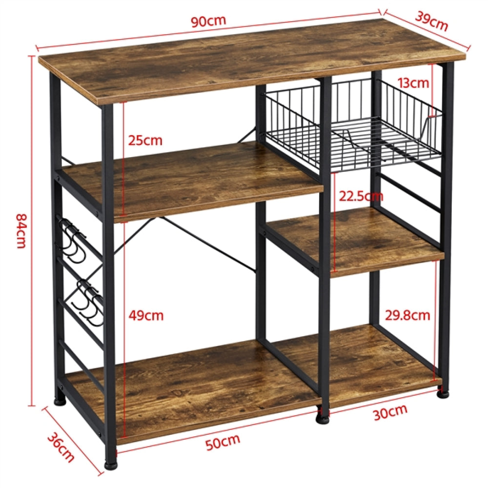 Vintage Kitchen Island Baker's Rack Utility Microwave Stand