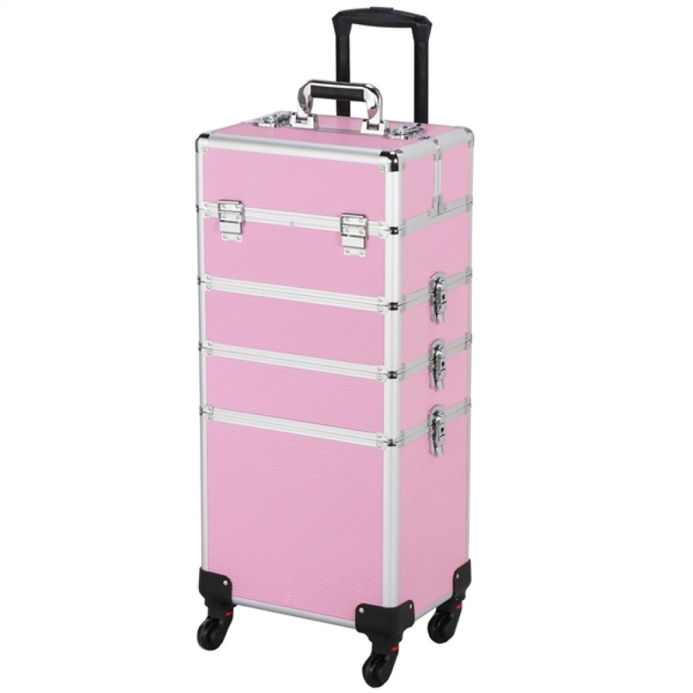 4-In-1 Aluminum Rolling Cosmetic Makeup Train Cases Trolley