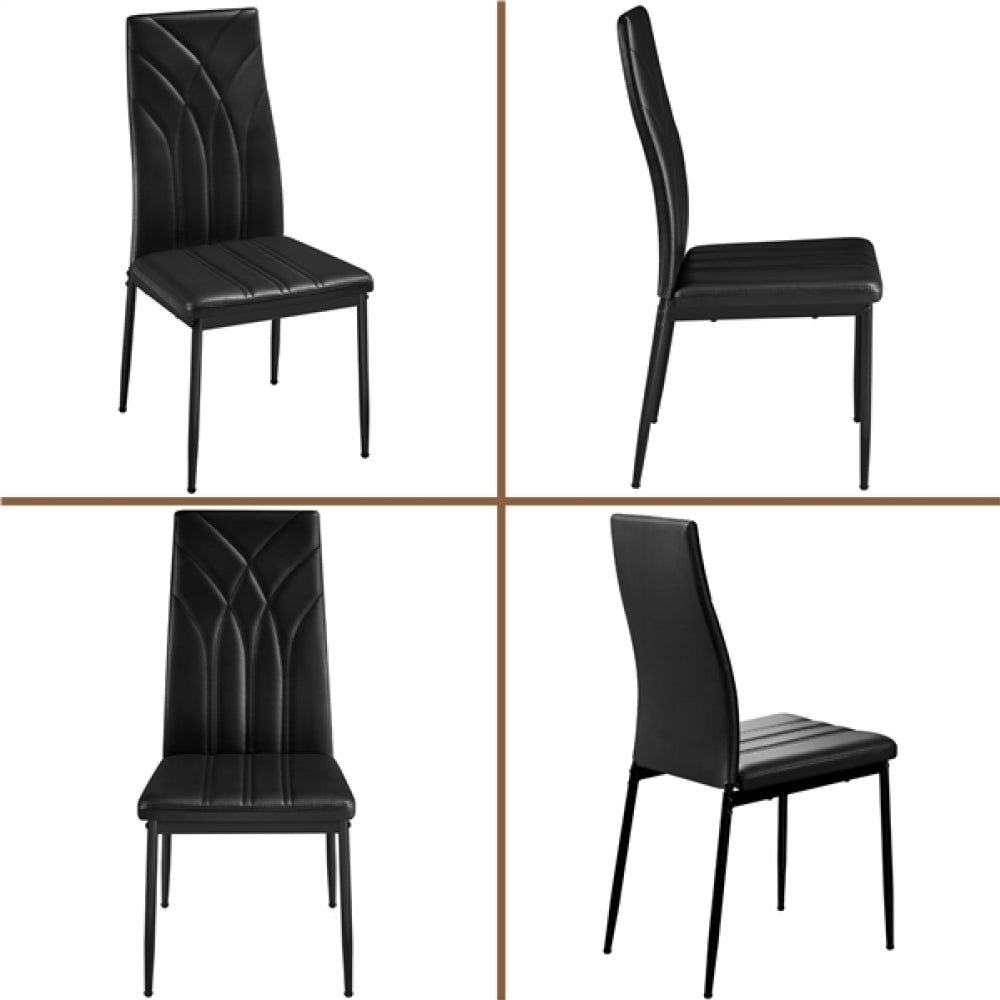 Set of 4 High Back Dining Chairs Upholstered Kitchen Chairs