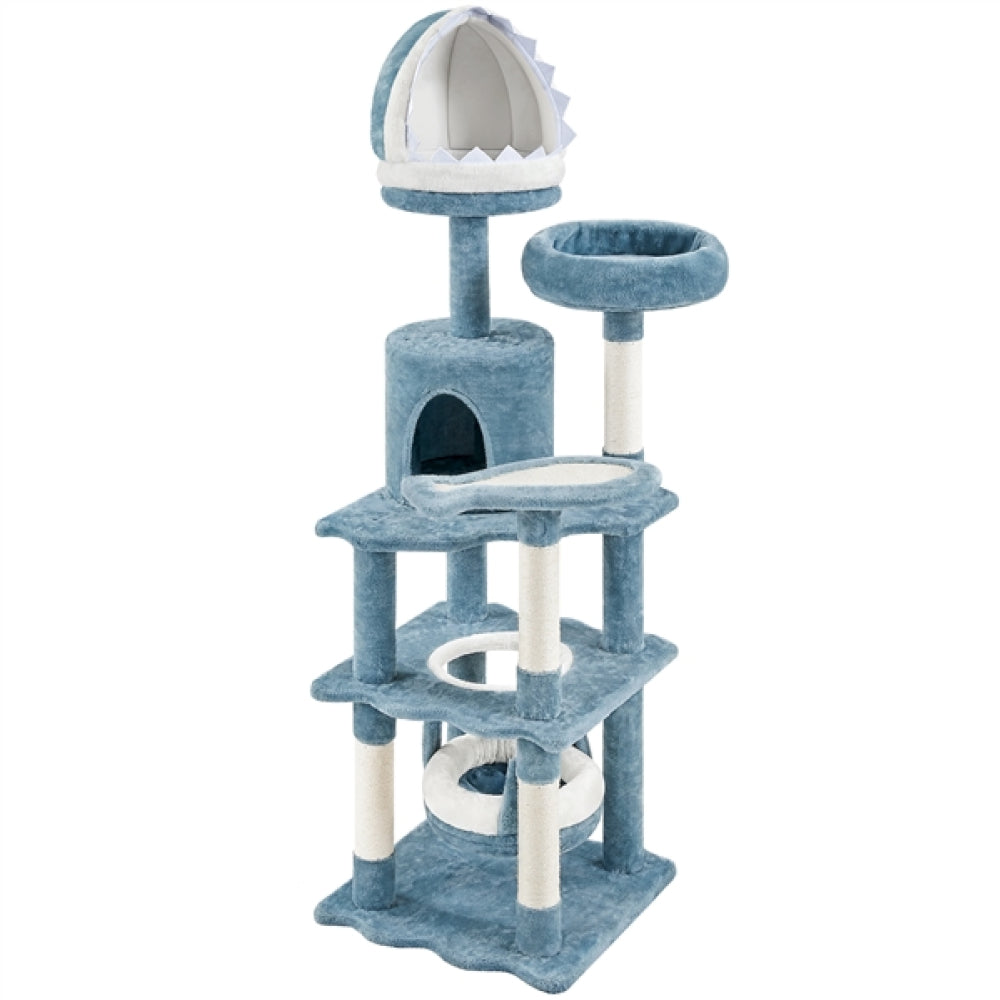 Multi-Level Ocean-themed Cat Tree Cat Tower