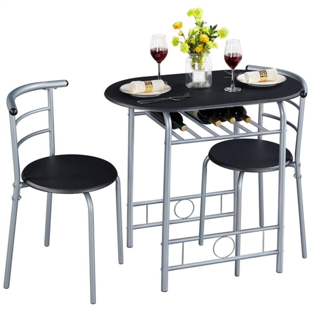 Modern Round Dining Table Set for 2 Dining Chairs