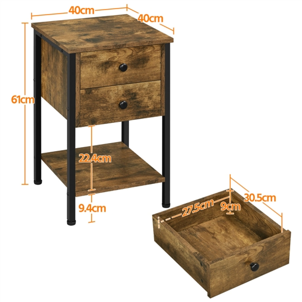 1 Pair Side Table End Table Nightstand Bedside Table