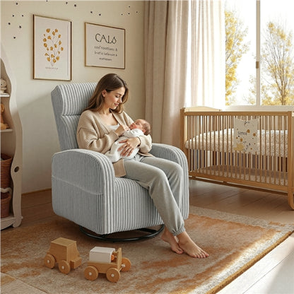 360-Degree Swiveling Nursing Glider Chair Rocking Chair