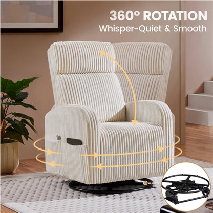 360-Degree Swiveling Nursing Glider Chair Rocking Chair