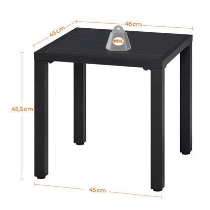 Outdoor Small Metal Square Side Table Garden Coffee End Table
