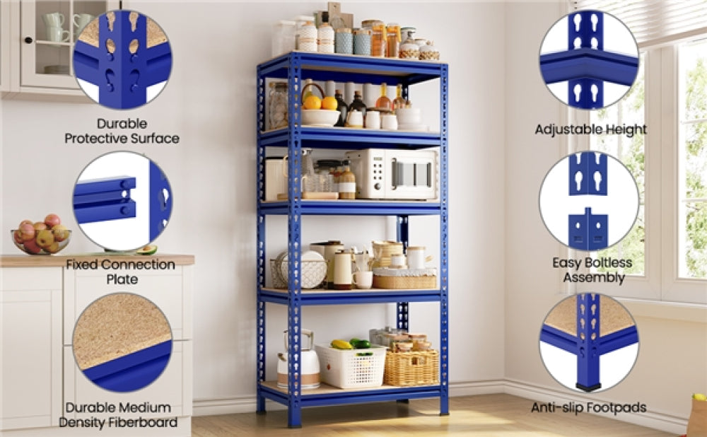 5-Tier Utility Shelves Adjustable Metal Shelving Units