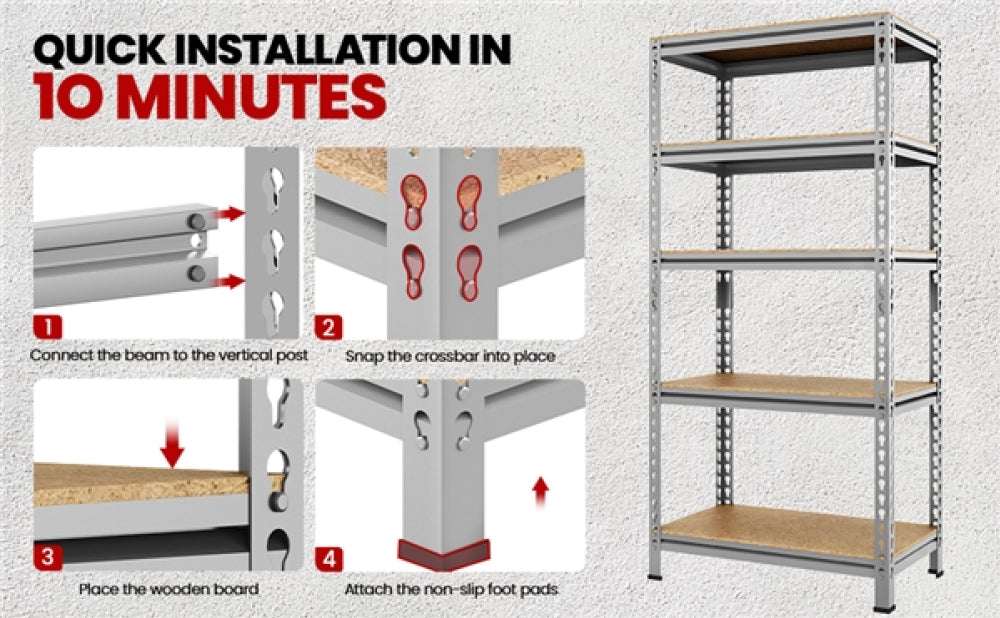 Boltless Assembly Garage Shelves Storage Organizer