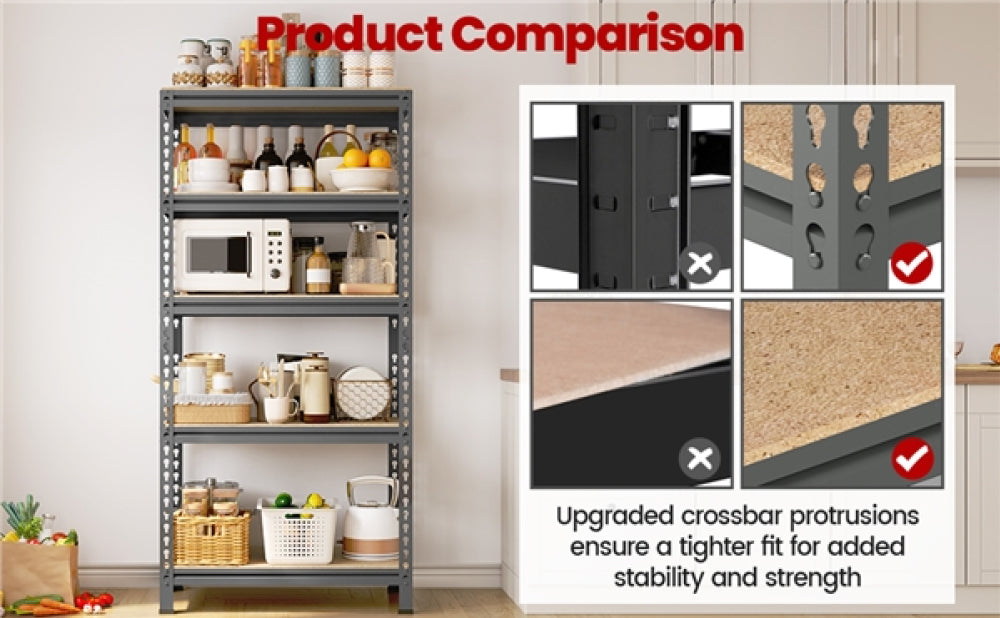 5-Tier Utility Shelves Adjustable Metal Shelving Units
