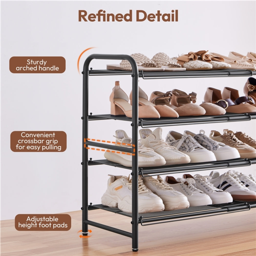 4-Tier Expandable Iron Shoe Rack