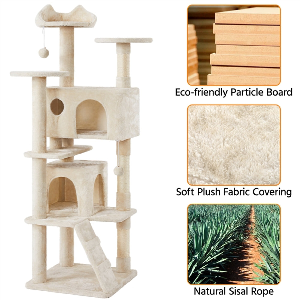 Cat Tree Cat Tower w/ Condos & Dangling Balls & Scratching Posts & Platforms
