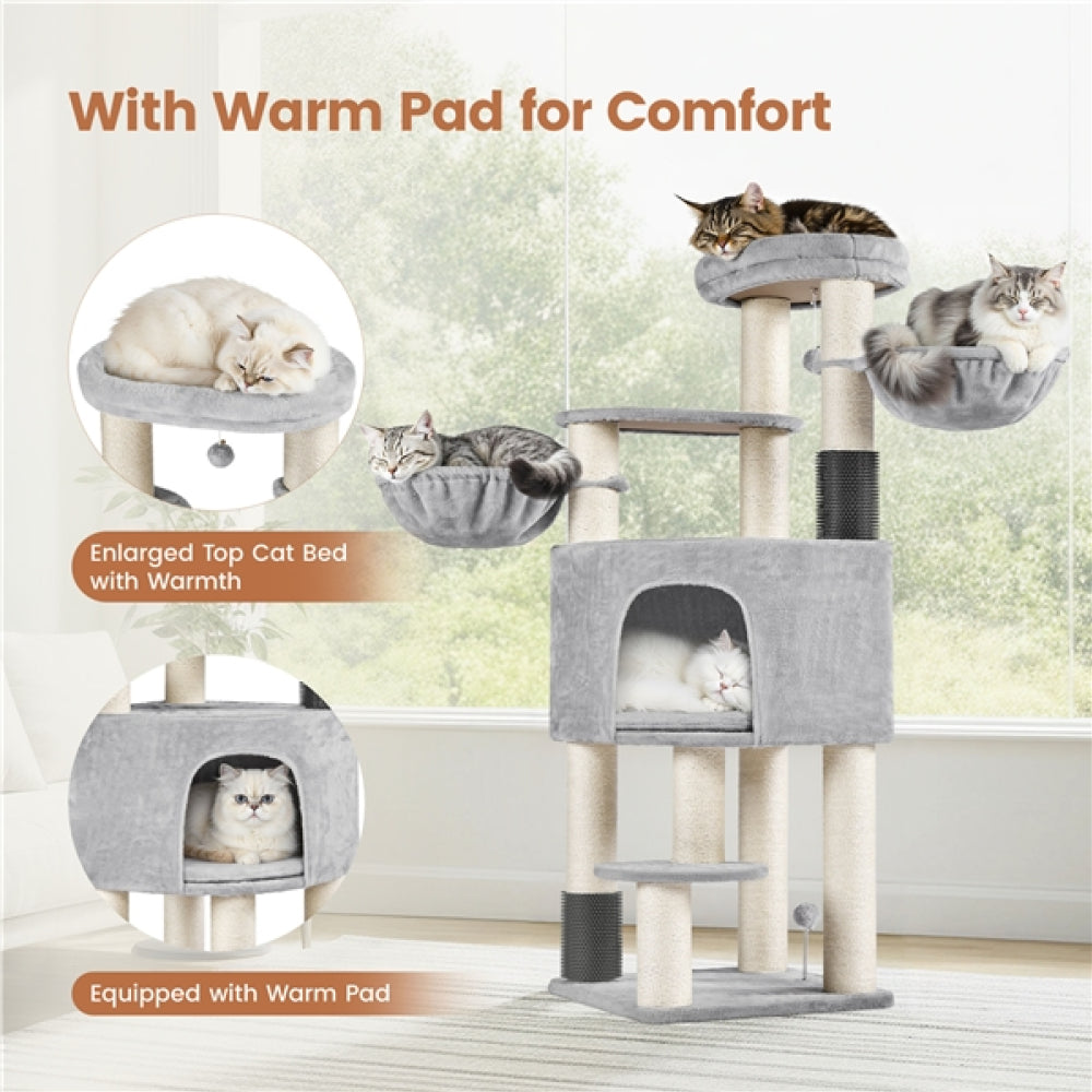 Multilevel Heavy-Duty Cat Tree with Thick Scratching Posts