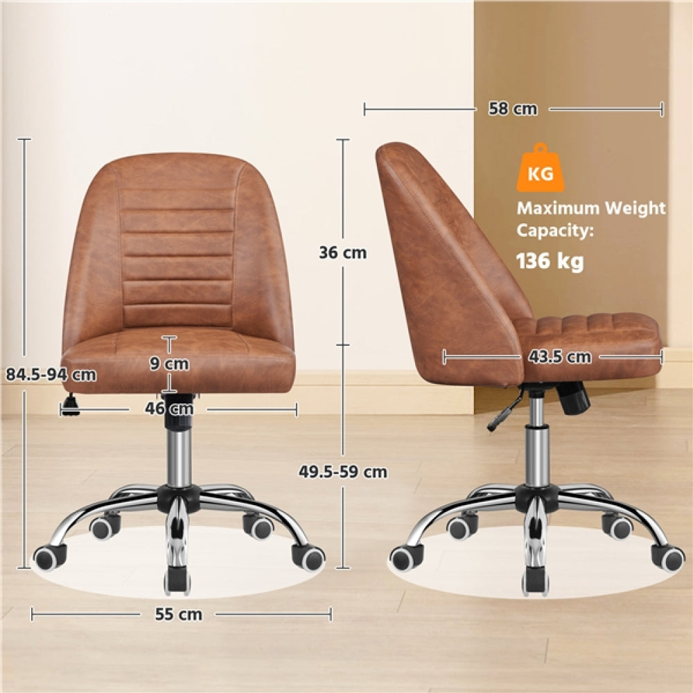 Faux Leather Mid Back Home Office Desk Chair