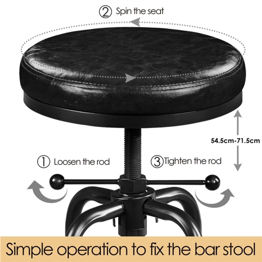 Vintage Industrial Bar Stool Rustic Swivel Bar Stool