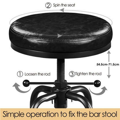 Vintage Industrial Bar Stool Rustic Swivel Bar Stool
