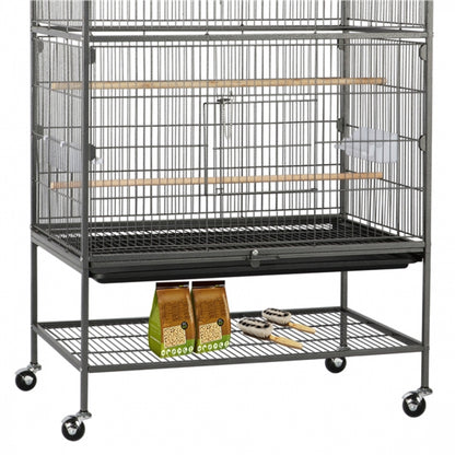 52″ H Large Parrot Cage Rolling Metal Bird Cage