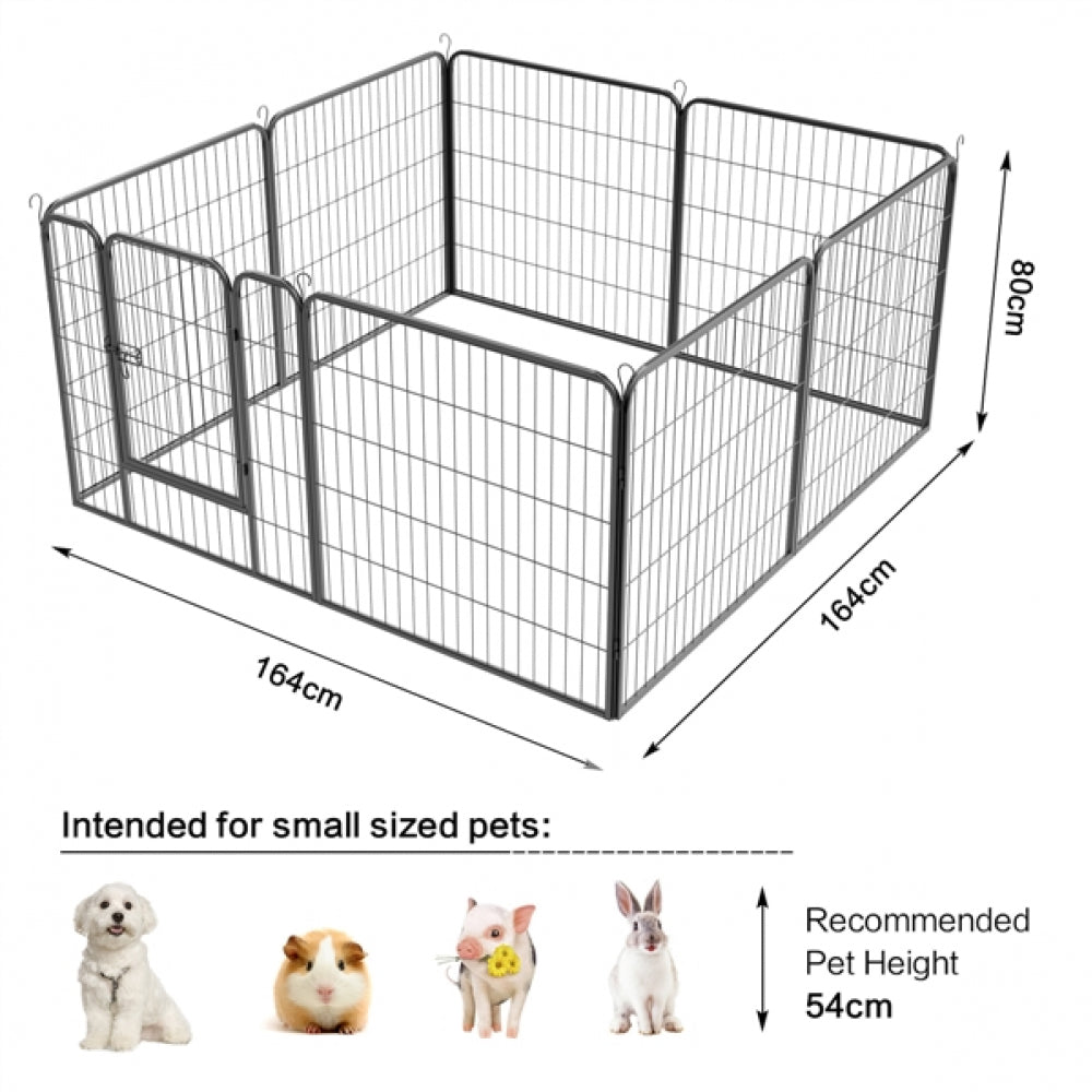 8 Panel Dog Pen Playpen Play Yard Metal Exercise Barrier Pet Pen