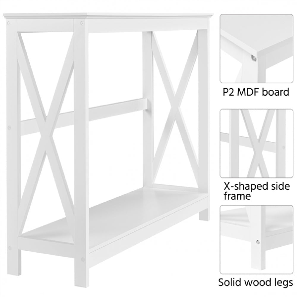 2-Tier X-Design Console Table  Industrial Side Console Table End Table