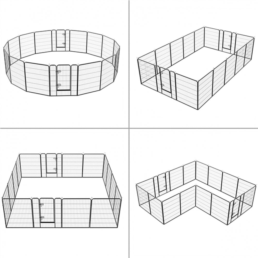 16 Panels Heavy Duty Pet Playpen Pet Exercise Barrier Fence