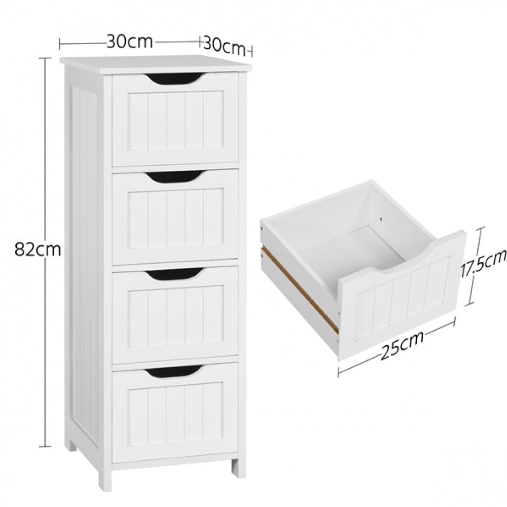 Bathroom Floor Cabinet Wooden Side Storage Organizer