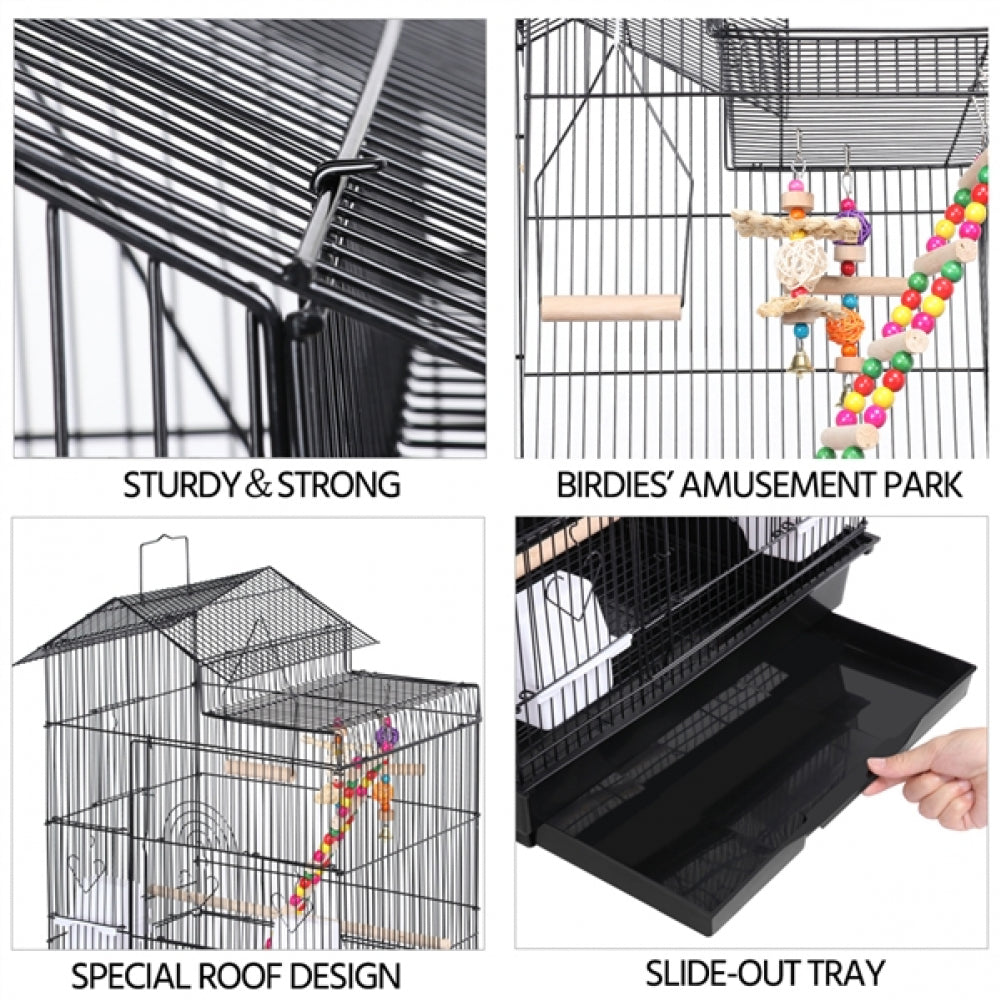 Metal Parrot Cage Bird cage w/Swing & Ladder