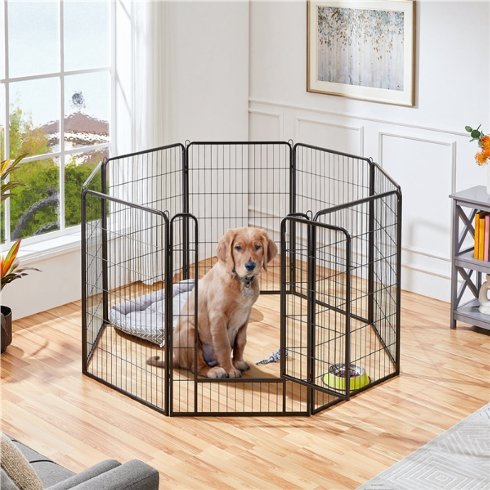 8 Panels Dog Playpen 100cm Tall Dog Pen Dog Fence