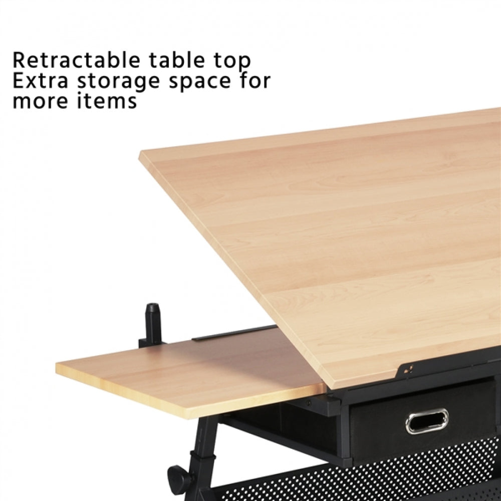 Drafting Table & Stool Set with Adjustable Table Angles & Heights All-in-One