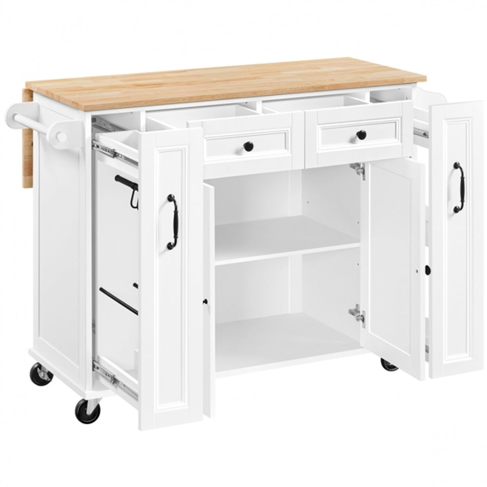 Kitchen Trolley with Drop-Leaf Breakfast Bar