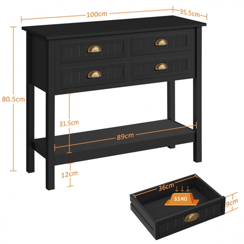 4-Drawer Console Table Hall Table