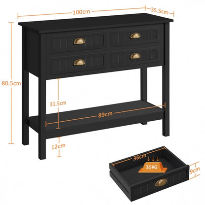 4-Drawer Console Table Hall Table