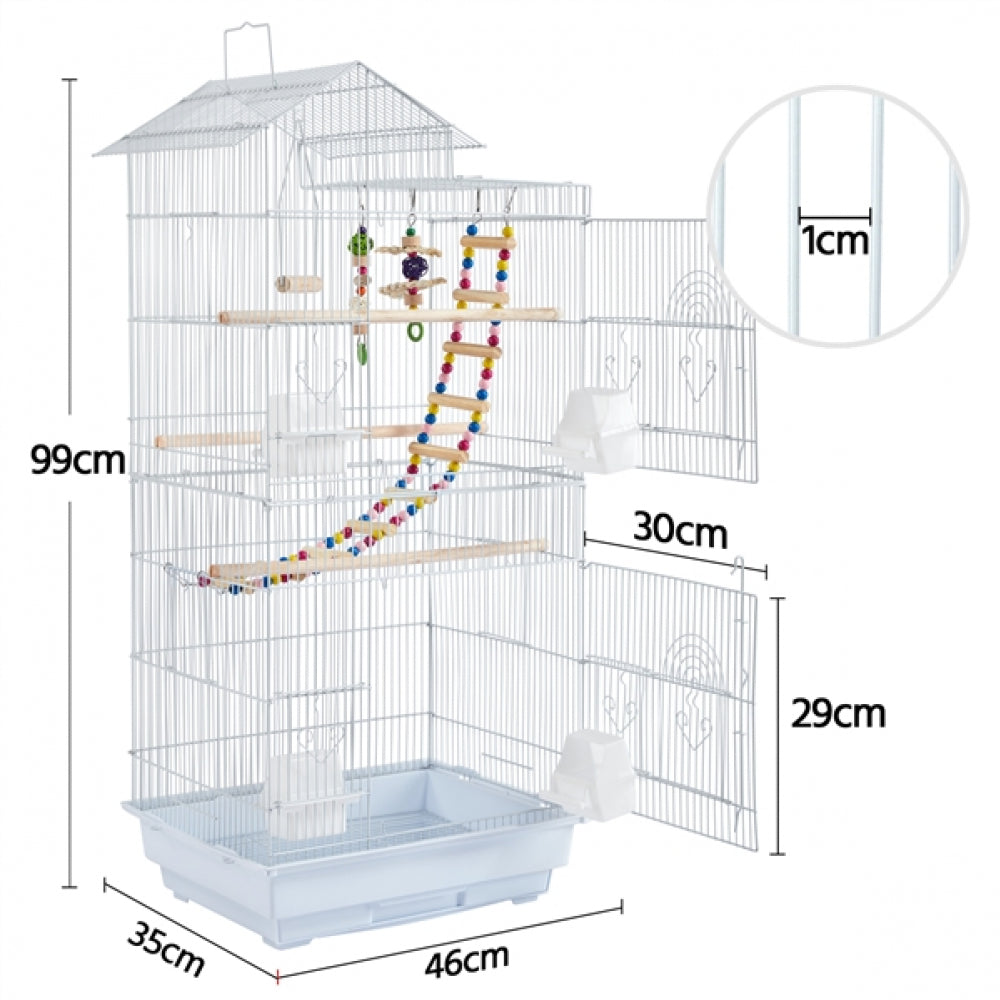 Metal Parrot Cage Bird cage w/ Swing & Ladder