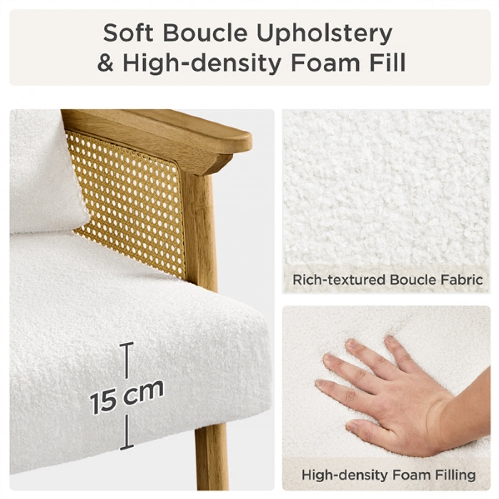 1 Pair Boucle Upholstered Accent Chair Lounge Chair