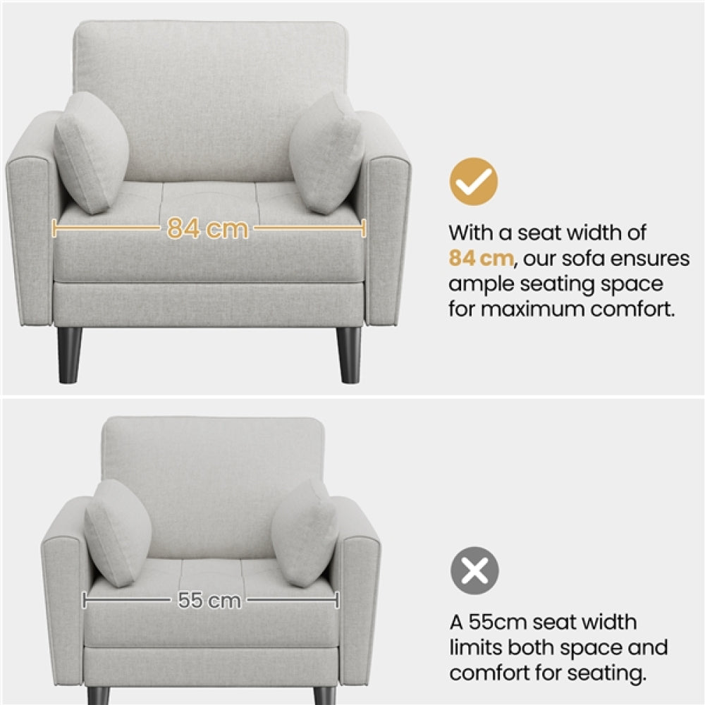 Tufted Oversized Armchair Comfy Fabric Accent Chair Single Sofa