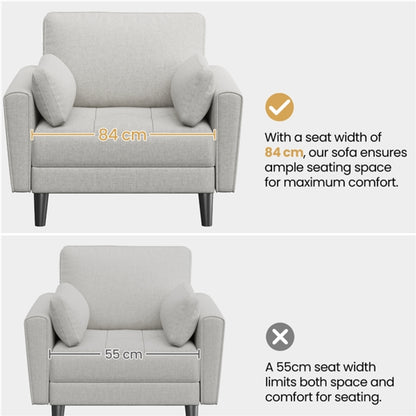 Tufted Oversized Armchair Comfy Fabric Accent Chair Single Sofa