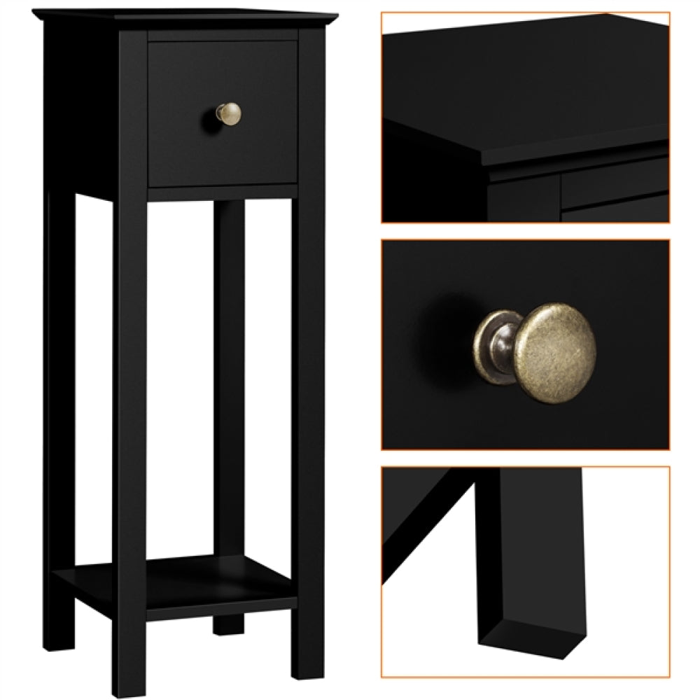 Slim Bedside Tables Set of 2 End Tables With Storage Drawers