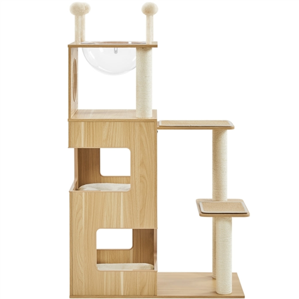 53" Tall Wooden Cat Tree Tower