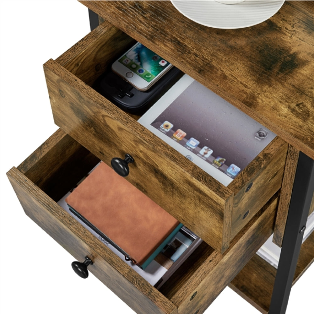 2-Drawer Side Table End Table Nightstand