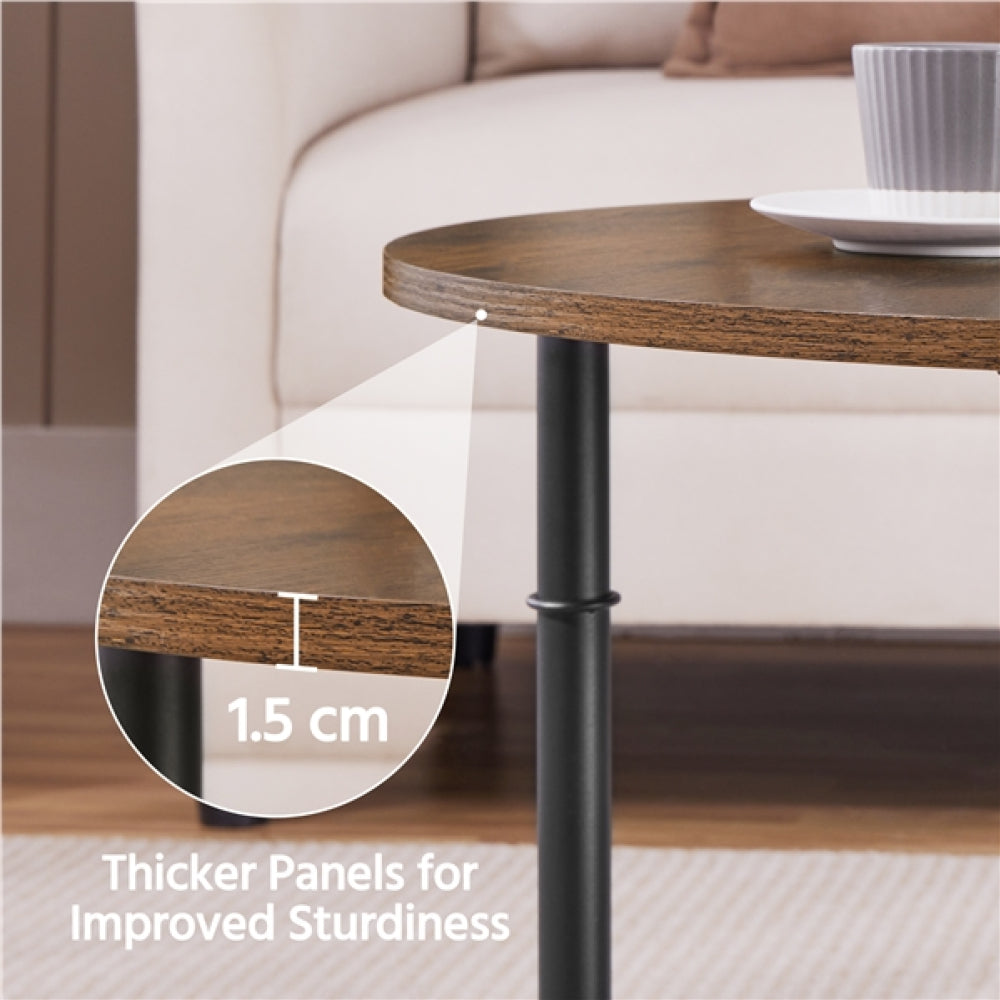 80cm Rustic Round Coffee Table Minimal Vintage Industrial Coffee Table
