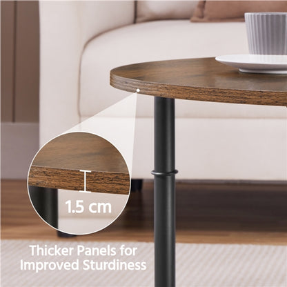 80cm Rustic Round Coffee Table Minimal Vintage Industrial Coffee Table