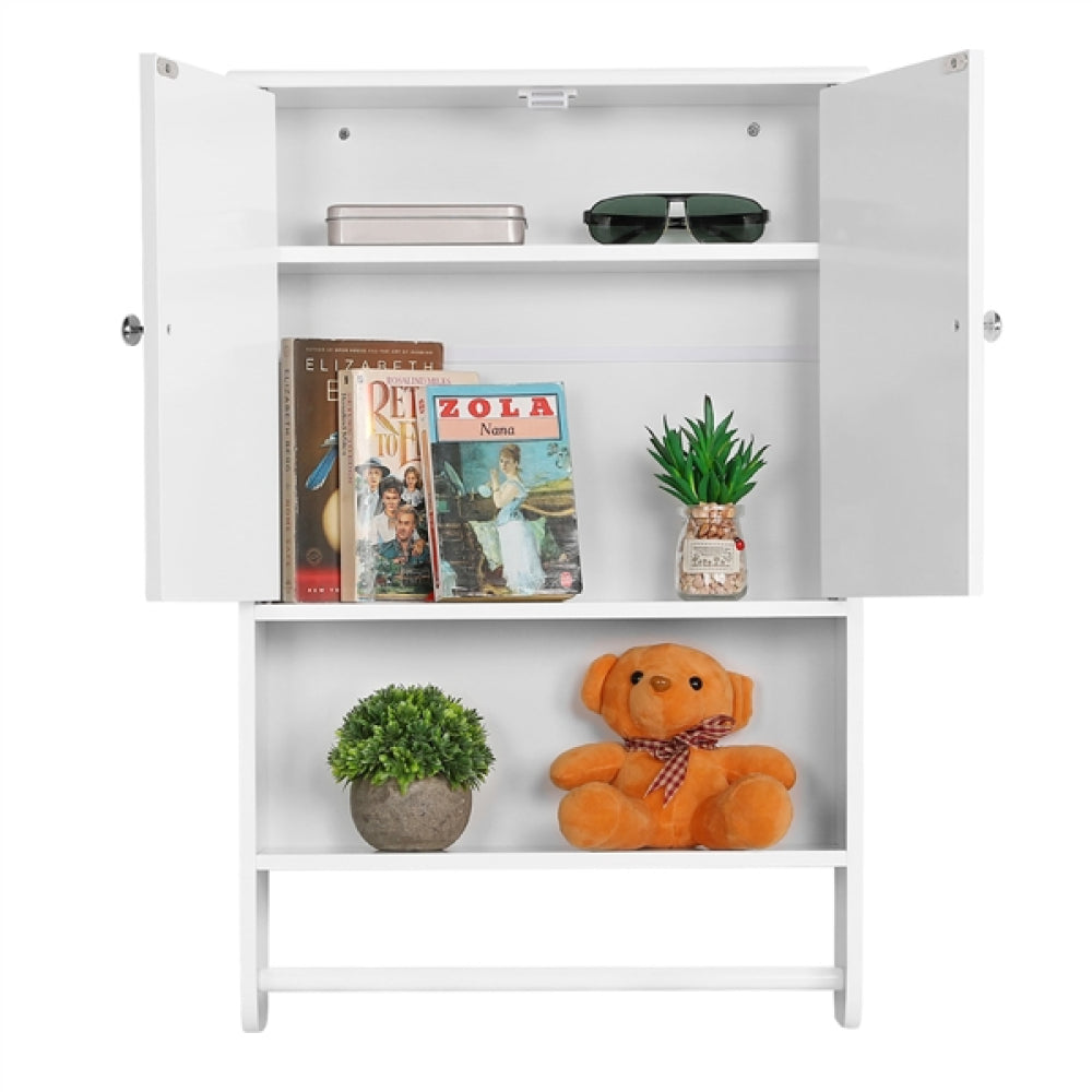 Bathroom Wall Cabinet with Towel Bar Wall Mount Organizer